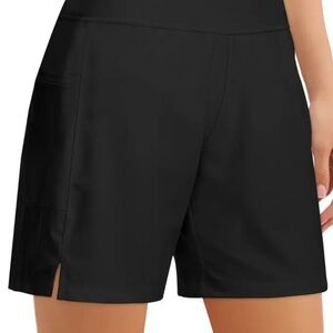 Black Tummy Control Swim Shorts